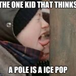 Christmas Story | THE ONE KID THAT THINKS; A POLE IS A ICE POP | image tagged in christmas story | made w/ Imgflip meme maker