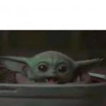 Baby Yoda smiling meme