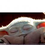 Baby Yoda sleeping tired