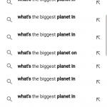 The largest planet on (blank) suggestions