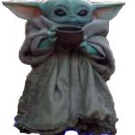 Baby Yoda with Soup transparent bg
