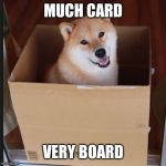 Doge in box | MUCH CARD; VERY BOARD | image tagged in doge in box | made w/ Imgflip meme maker