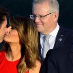 Melania kissing Trudeau