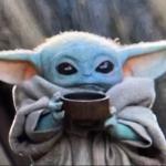 baby yoda drinking soup meme