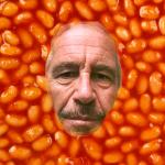 Epstein in baked beans meme