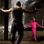 Pink guy fights bane