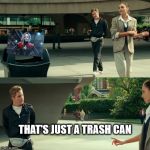 Wonder Woman vs Captain Marvel | THAT'S JUST A TRASH CAN | image tagged in that's just a trash can | made w/ Imgflip meme maker