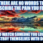 scenic | THERE ARE NO WORDS TO DESCRIBE THE PAIN YOU FEEL, TO WATCH SOMEONE YOU LOVE DESTROY THEMSELVES WITH DOPE | image tagged in scenic | made w/ Imgflip meme maker
