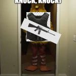 Big Bird Door | (KNOCK, KNOCK, KNOCK); FBI OPEN UP!!! | image tagged in big bird door | made w/ Imgflip meme maker