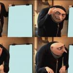 Gru thinking about his life choices meme
