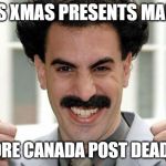 Great Success  | GETS XMAS PRESENTS MAILED; BEFORE CANADA POST DEADLINE | image tagged in great success | made w/ Imgflip meme maker