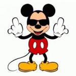 Mickey mouse middlefinger