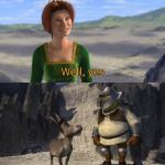 Shrek and Donkey laughing at Fiona