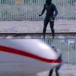 ninja hit by a train