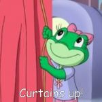 Lily Raising Up The Curtains | Curtains up! | image tagged in lily from leapfrog | made w/ Imgflip meme maker