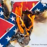 Confederate flag burning