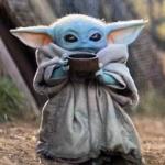 Baby Yoda drinking soup