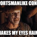 Crying Simple Jack | UNSPORTSMANLIKE CONDUCT; MAKES MY EYES RAIN! | image tagged in crying simple jack | made w/ Imgflip meme maker