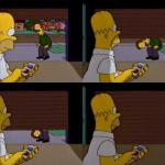 Homer shutting garage door meme