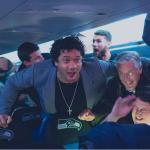 Seahawks excited on plane