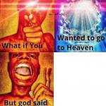 What if You Wanted to go to Heaven but God Said meme