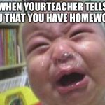 kid crying while doing homework meme