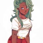 Anime Girl with Green Hair