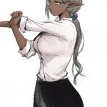 Anime Elf Girl in a Suit