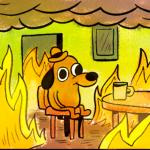 this is fine dog meme