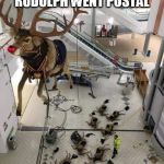 Rudolph The Red-nosed Reindeer | THE DAY RUDOLPH WENT POSTAL | image tagged in rudolph the red-nosed reindeer | made w/ Imgflip meme maker