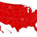 United States map red