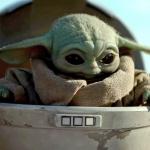 Baby Yoda in Bassinet