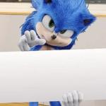 Sonic holding sign