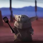 Baby Yoda and spatula