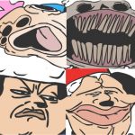 Le Mokey Offensive Dinner | Me : makes slightly offensive joke at dinner; My mom          My father; My step brother          My grandpa | image tagged in the christmas mokey's,sr pelo,mokey,offensive,dinner | made w/ Imgflip meme maker