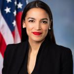 AOC with the flag she loves