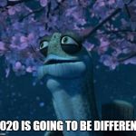 Oogway | 2020 IS GOING TO BE DIFFERENT | image tagged in oogway | made w/ Imgflip meme maker