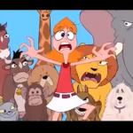 HOT REDHEAD BEING CHASED BY WILD THANGS!