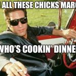 Ford Fairlane | WITH ALL THESE CHICKS MARCHIN’; WHO’S COOKIN’ DINNER | image tagged in ford fairlane | made w/ Imgflip meme maker