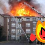 Fireball and a burning building meme