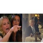 Angry Women Pointing At Confused Trump meme