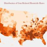 Gun related homicides by county (U.S.)