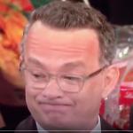 Tom Hanks after Gervais goes off