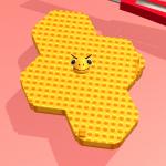 Yellow face in honeycomb