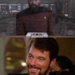 Riker Sad to Happy meme