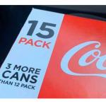 Coke 15 pack, 3 more cans than 12 pack