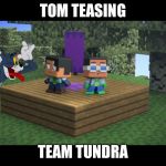 Tom and Jerry in Minecraft Mini Series 3 | TOM TEASING; TEAM TUNDRA | image tagged in tom and jerry in minecraft mini series 3 | made w/ Imgflip meme maker