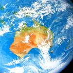 Earth with Australia global warming