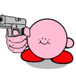 Kirby with a gun meme