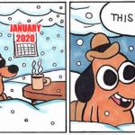 Only 8 degrees C in my office today. | JANUARY 2020 | image tagged in this is fine snow | made w/ Imgflip meme maker
